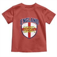 England Flag Lion Crest St George Cross Shield Crest Toddler T Shirt Vintage Patriotic English Sport Fan Graphic