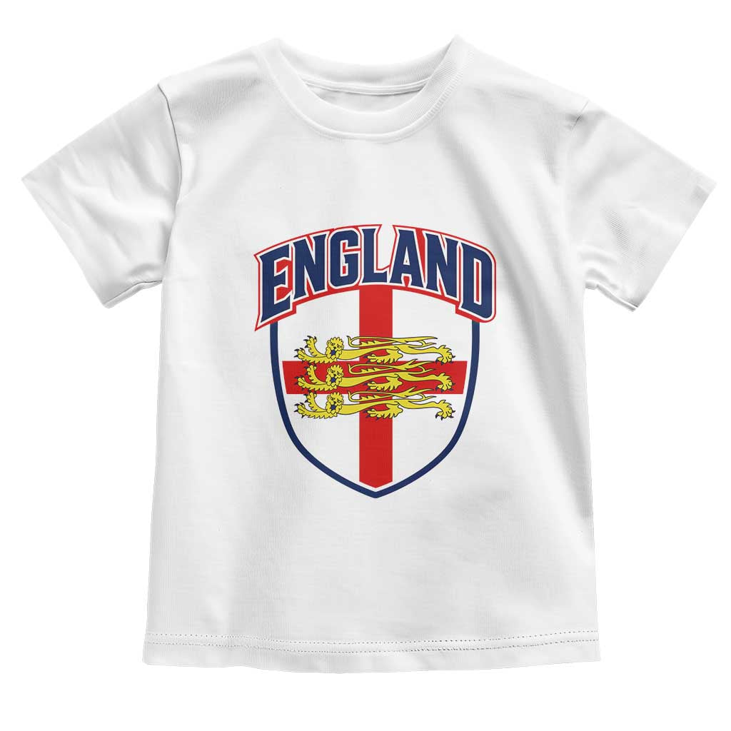 England Flag Lion Crest St George Cross Shield Crest Toddler T Shirt Vintage Patriotic English Sport Fan Graphic