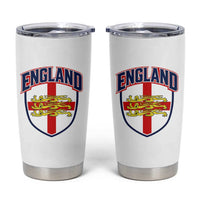 England Flag Lion Crest St George Cross Shield Crest Tumbler Cup Vintage Patriotic English Sport Fan Graphic