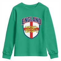 England Flag Lion Crest St George Cross Shield Crest Youth Sweatshirt Vintage Patriotic English Sport Fan Graphic