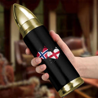 Distressed Norway and England Crossed Flags Dual Heart Graphic Bullet Tumbler Love Half Norwegian Half English Pride