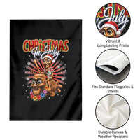 Christmas In July Tung Tung Tung TTT Sahur Cursed Meme Garden Flag Funny Ironic Tropical Summer Hawaiian Holiday Surreal