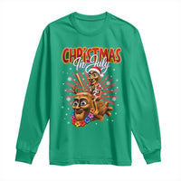 Christmas In July Tung Tung Tung TTT Sahur Cursed Meme Long Sleeve Shirt Funny Ironic Tropical Summer Hawaiian Holiday Surreal