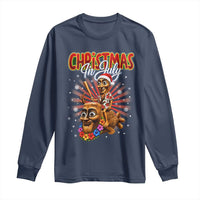 Christmas In July Tung Tung Tung TTT Sahur Cursed Meme Long Sleeve Shirt Funny Ironic Tropical Summer Hawaiian Holiday Surreal