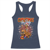 Christmas In July Tung Tung Tung TTT Sahur Cursed Meme Racerback Tank Top Funny Ironic Tropical Summer Hawaiian Holiday Surreal
