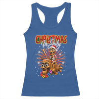 Christmas In July Tung Tung Tung TTT Sahur Cursed Meme Racerback Tank Top Funny Ironic Tropical Summer Hawaiian Holiday Surreal