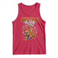 Christmas In July Tung Tung Tung TTT Sahur Cursed Meme Tank Top Funny Ironic Tropical Summer Hawaiian Holiday Surreal