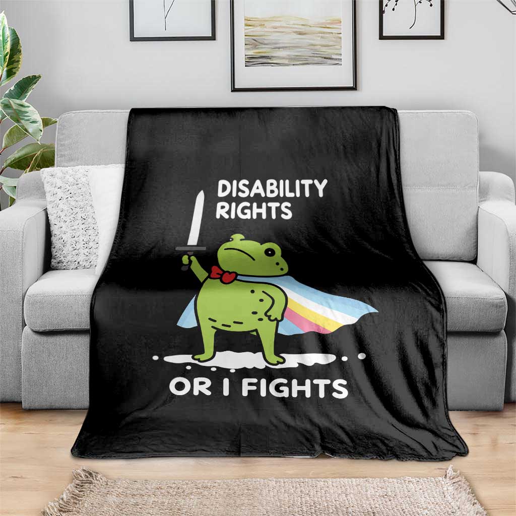 Funny Frog Disability Pride Flag Warrior Throw Blanket Disability Rights Or I Fights