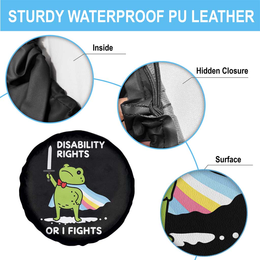 Funny Frog Disability Pride Flag Warrior Spare Tire Cover Disability Rights Or I Fights
