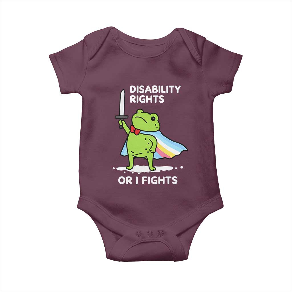 Funny Frog Disability Pride Flag Warrior Baby Onesie Disability Rights Or I Fights