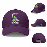 Funny Frog Disability Pride Flag Warrior Baseball Cap Disability Rights Or I Fights
