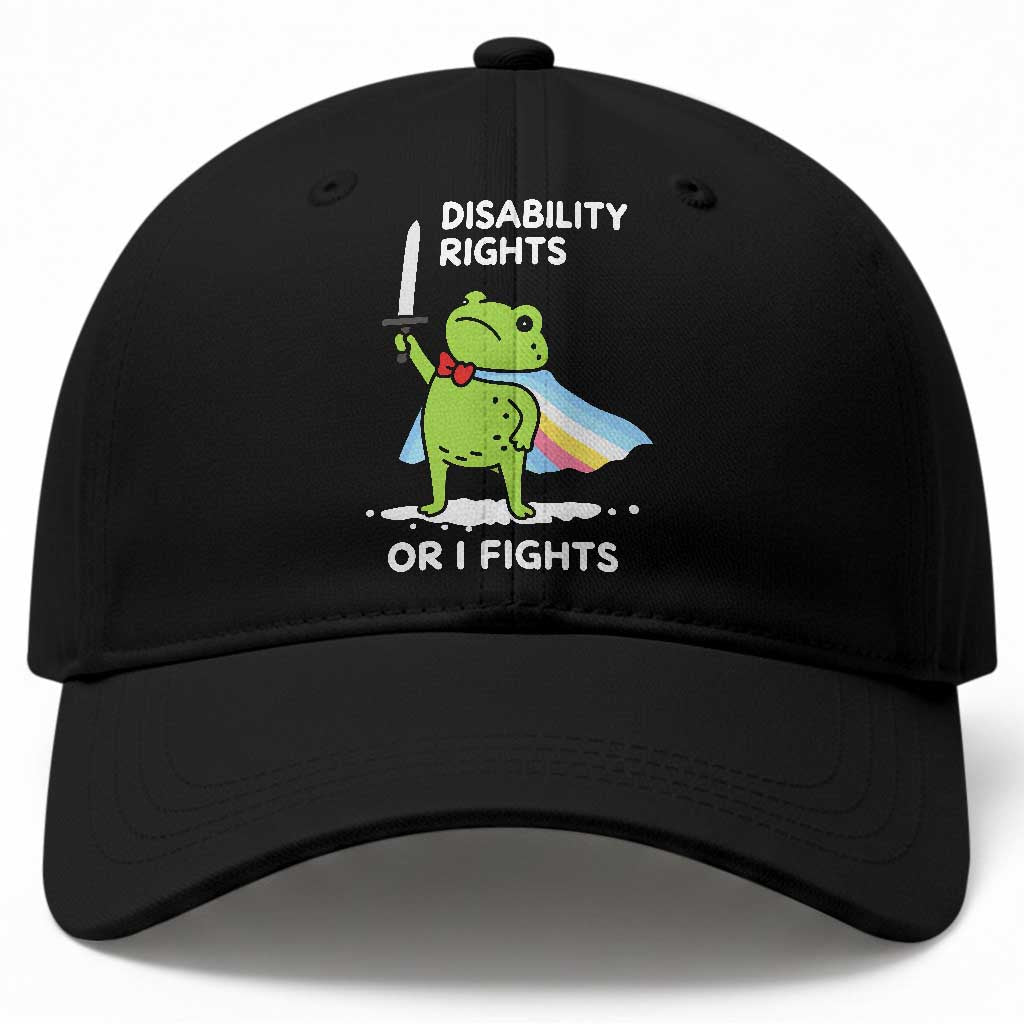 Funny Frog Disability Pride Flag Warrior Baseball Cap Disability Rights Or I Fights