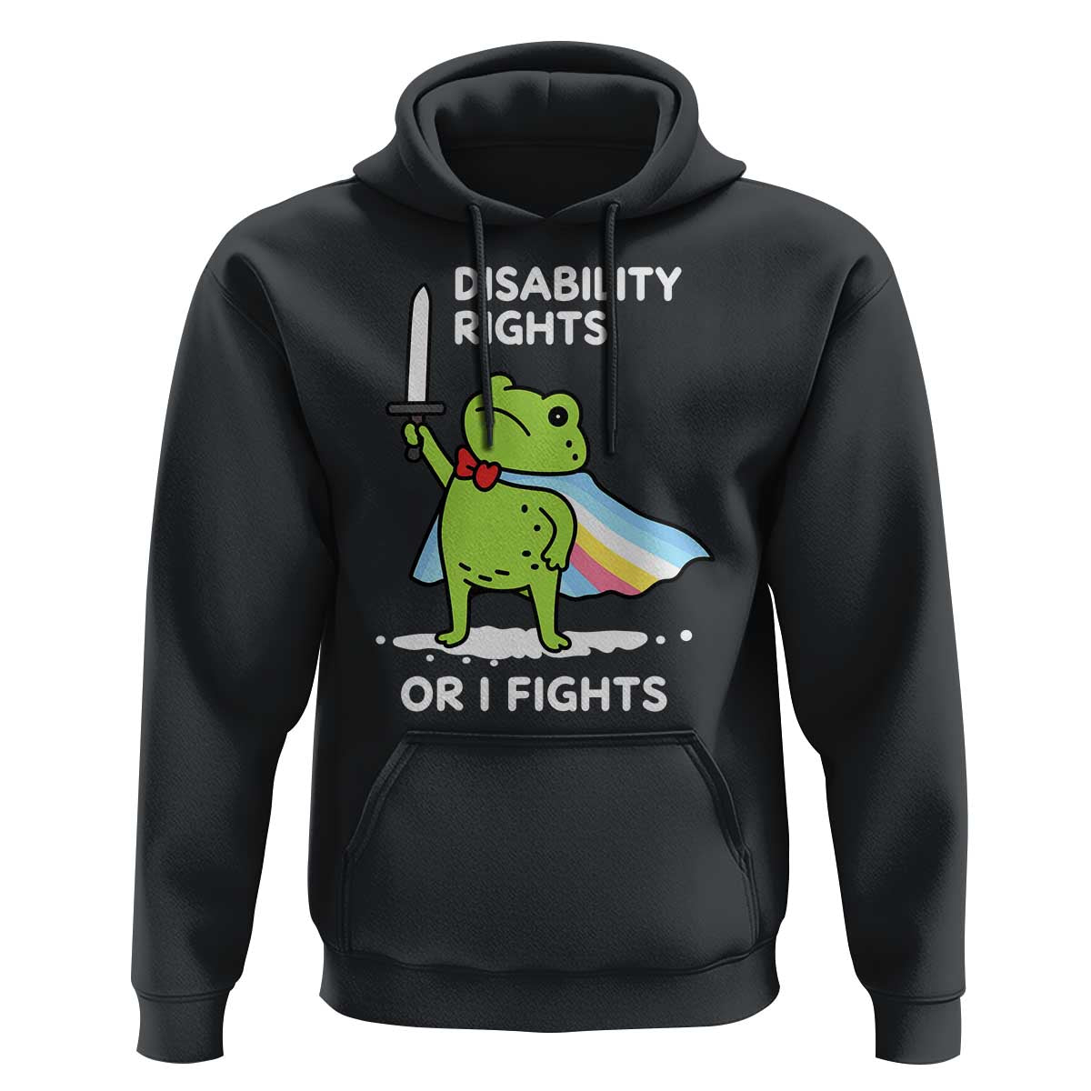 Funny Frog Disability Pride Flag Warrior Hoodie Disability Rights Or I Fights