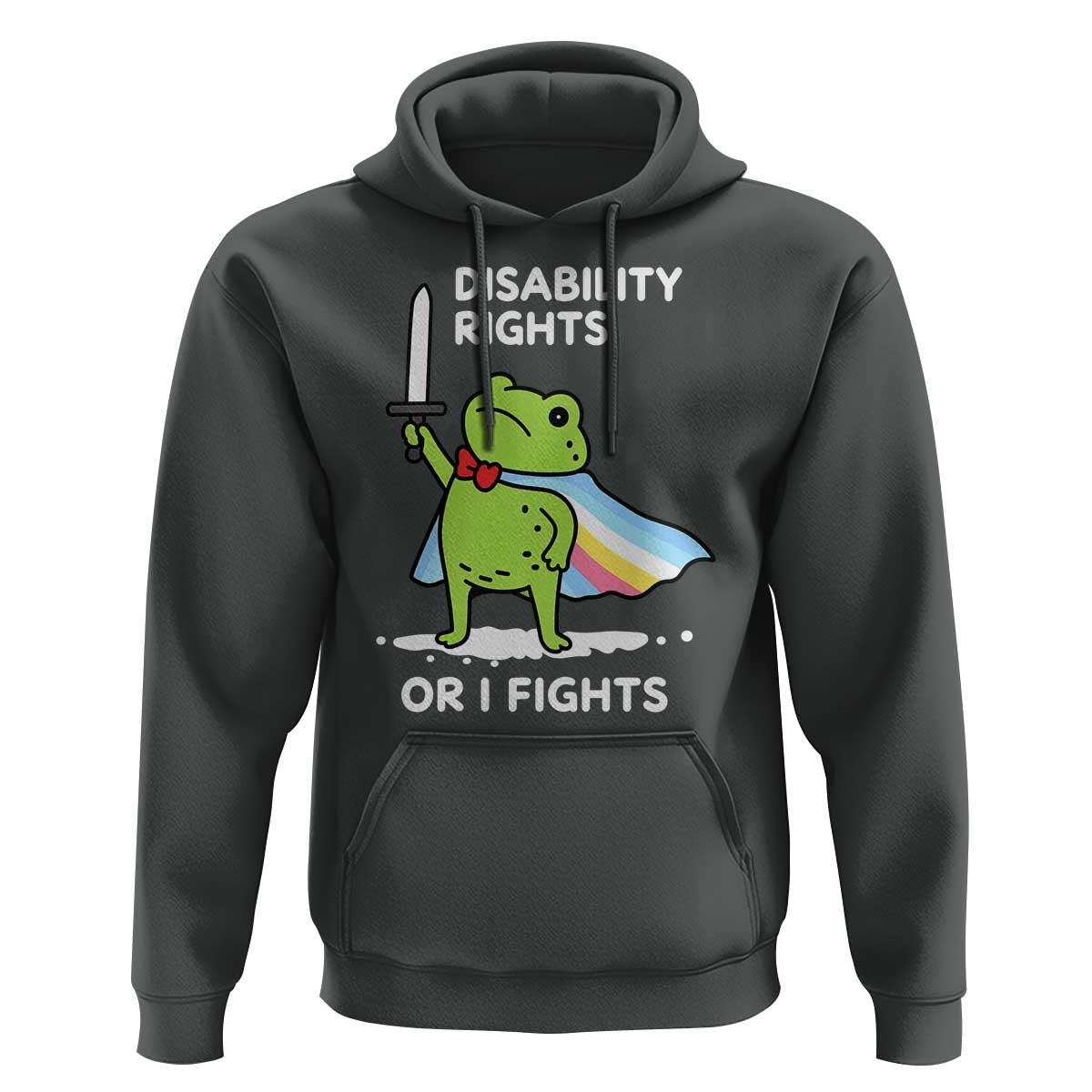 Funny Frog Disability Pride Flag Warrior Hoodie Disability Rights Or I Fights