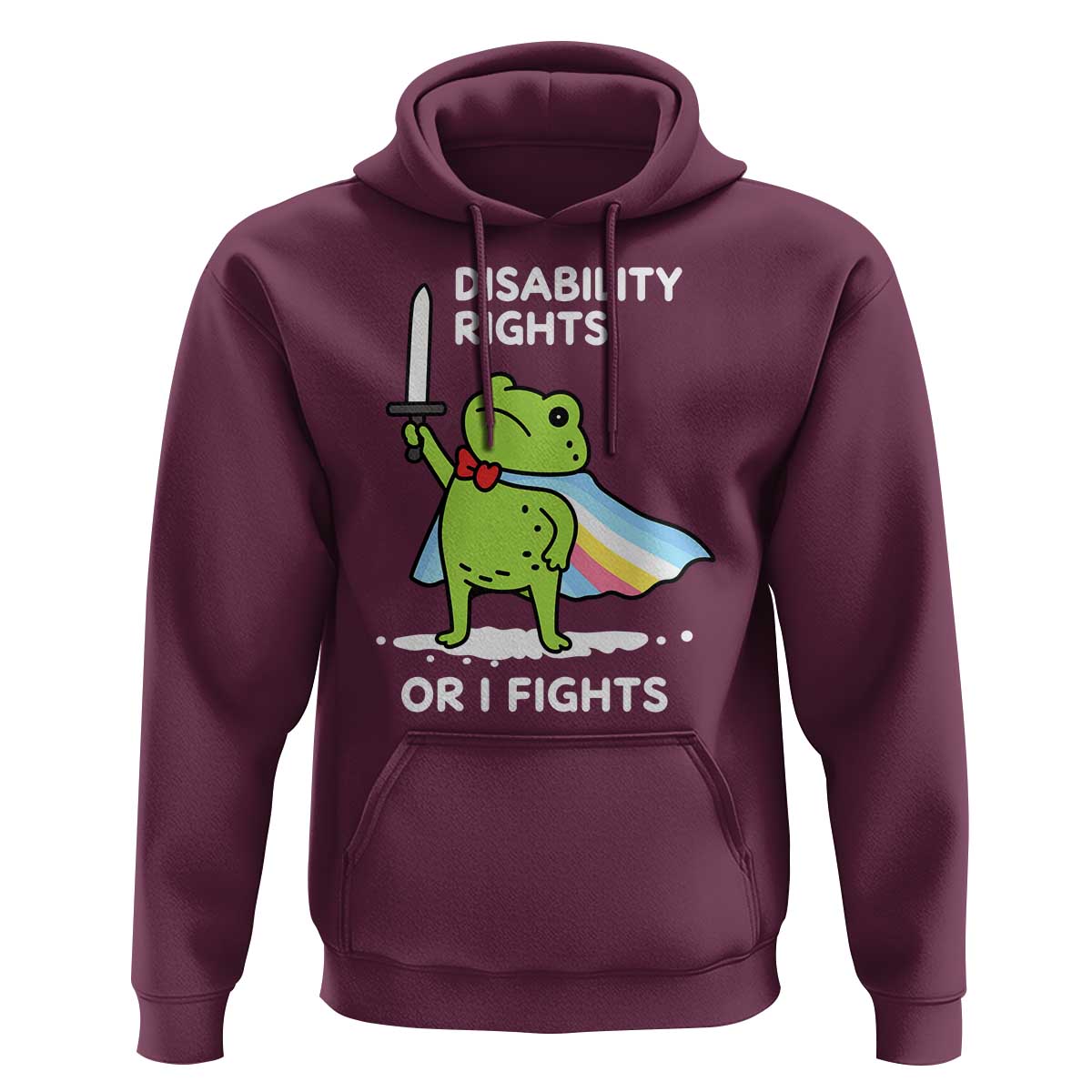 Funny Frog Disability Pride Flag Warrior Hoodie Disability Rights Or I Fights