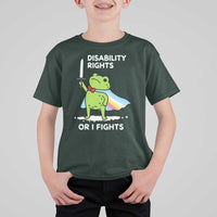 Funny Frog Disability Pride Flag Warrior T Shirt For Kid Disability Rights Or I Fights