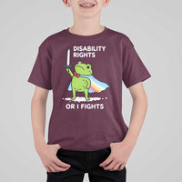 Funny Frog Disability Pride Flag Warrior T Shirt For Kid Disability Rights Or I Fights
