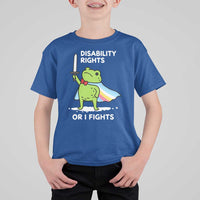 Funny Frog Disability Pride Flag Warrior T Shirt For Kid Disability Rights Or I Fights