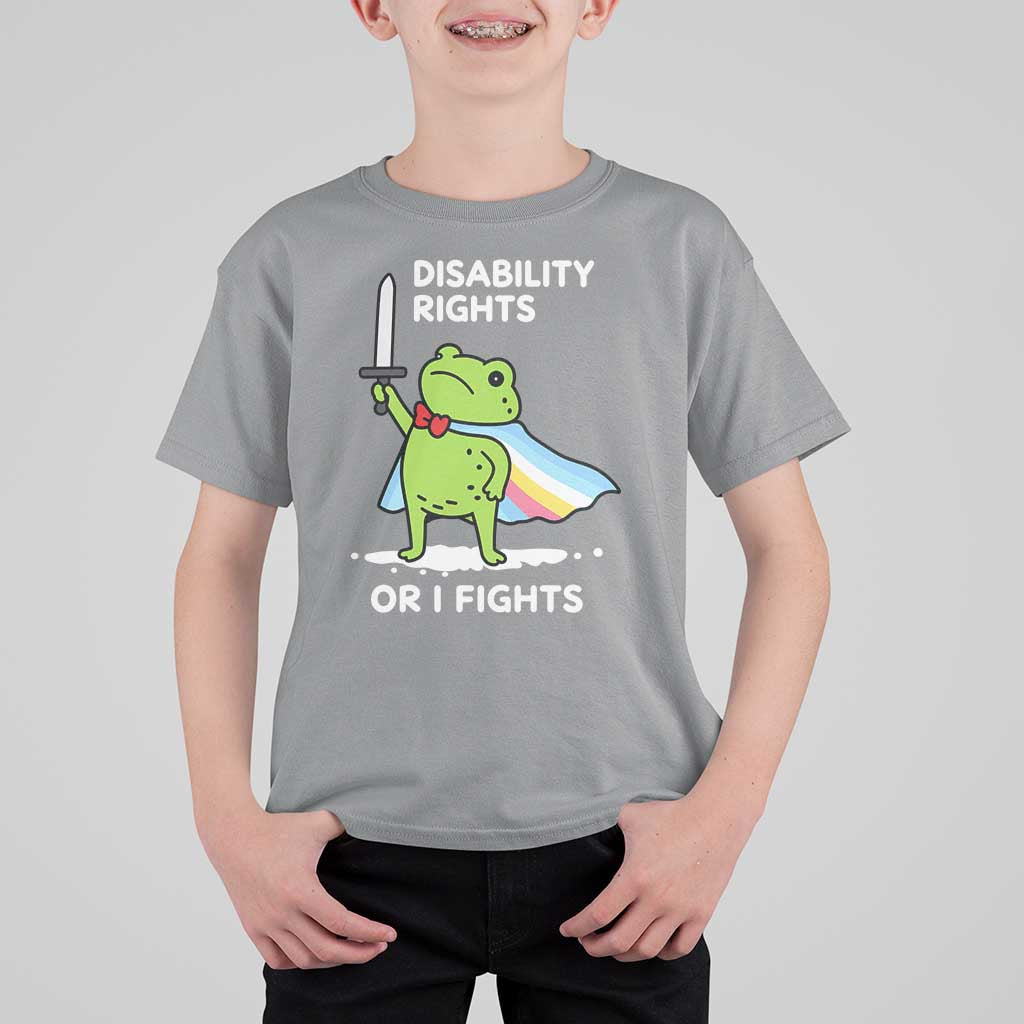 Funny Frog Disability Pride Flag Warrior T Shirt For Kid Disability Rights Or I Fights