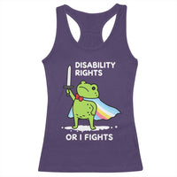 Funny Frog Disability Pride Flag Warrior Racerback Tank Top Disability Rights Or I Fights