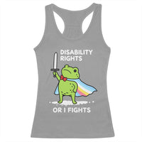 Funny Frog Disability Pride Flag Warrior Racerback Tank Top Disability Rights Or I Fights