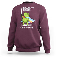 Funny Frog Disability Pride Flag Warrior Sweatshirt Disability Rights Or I Fights