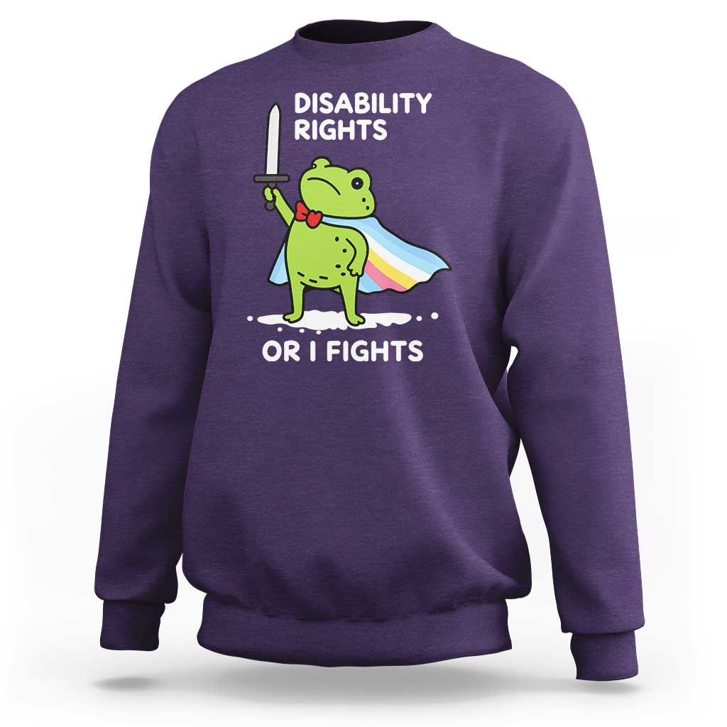 Funny Frog Disability Pride Flag Warrior Sweatshirt Disability Rights Or I Fights