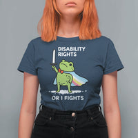 Funny Frog Disability Pride Flag Warrior T Shirt For Women Disability Rights Or I Fights