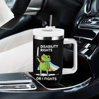 Funny Frog Disability Pride Flag Warrior Tumbler With Handle Disability Rights Or I Fights
