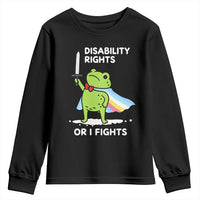 Funny Frog Disability Pride Flag Warrior Youth Sweatshirt Disability Rights Or I Fights