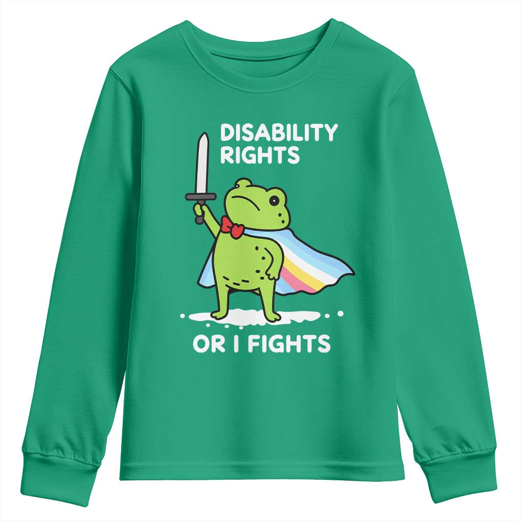 Funny Frog Disability Pride Flag Warrior Youth Sweatshirt Disability Rights Or I Fights