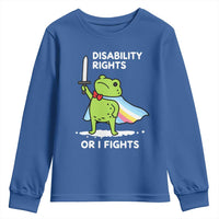 Funny Frog Disability Pride Flag Warrior Youth Sweatshirt Disability Rights Or I Fights