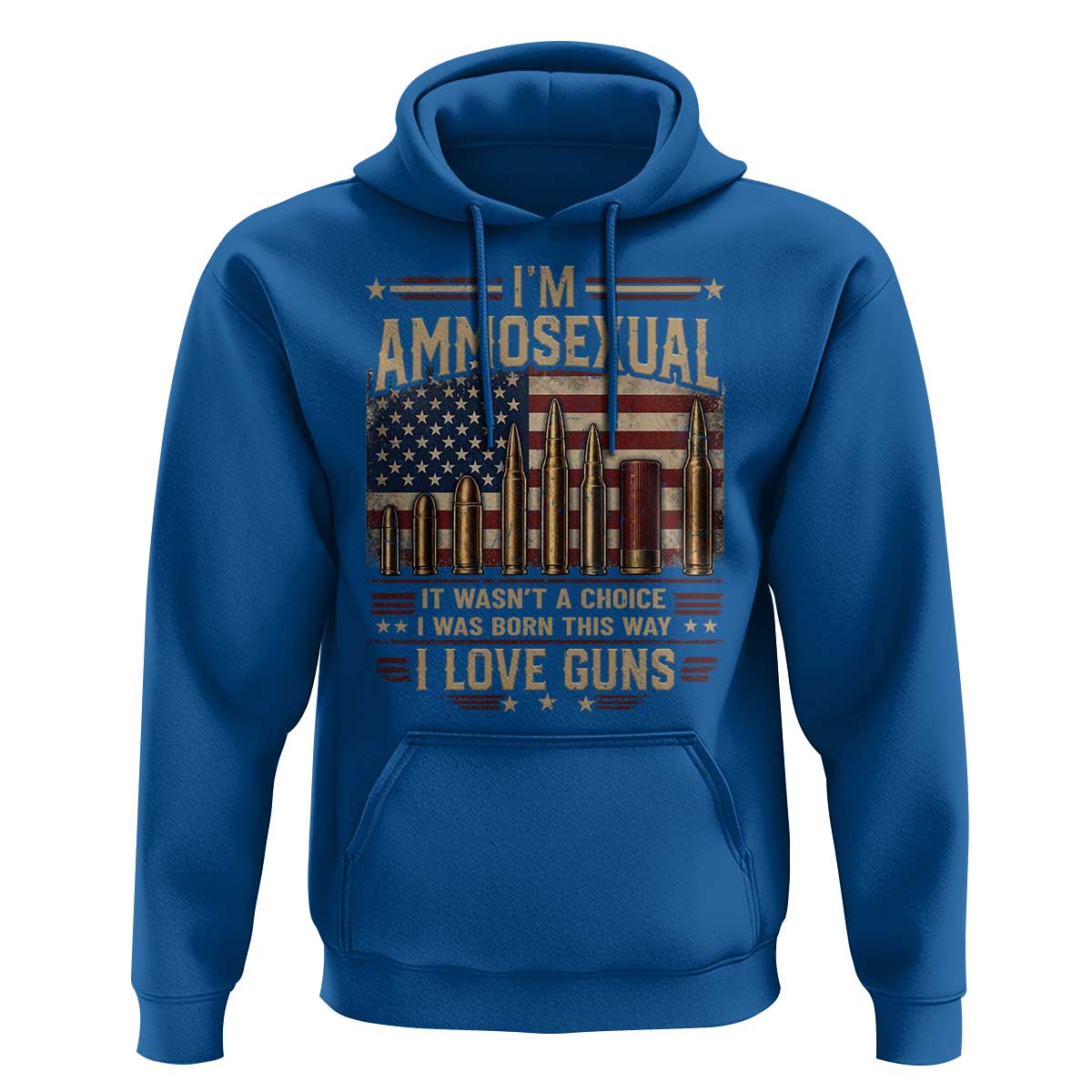 Funny Patriotic Second Amendment Humor American Flag Hoodie Im Ammosexual I Love Guns Owners Veterans