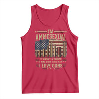 Funny Patriotic Second Amendment Humor American Flag Tank Top Im Ammosexual I Love Guns Owners Veterans