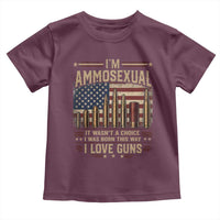 Funny Patriotic Second Amendment Humor American Flag Toddler T Shirt Im Ammosexual I Love Guns Owners Veterans