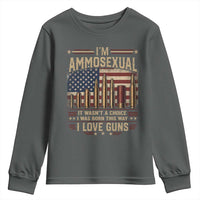 Funny Patriotic Second Amendment Humor American Flag Youth Sweatshirt Im Ammosexual I Love Guns Owners Veterans