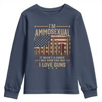 Funny Patriotic Second Amendment Humor American Flag Youth Sweatshirt Im Ammosexual I Love Guns Owners Veterans