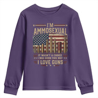 Funny Patriotic Second Amendment Humor American Flag Youth Sweatshirt Im Ammosexual I Love Guns Owners Veterans