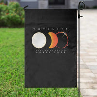 Spain Total Solar Eclipse 2026 Totality Garden Flag Espana Travel Souvenir Astronomy Geek Gift
