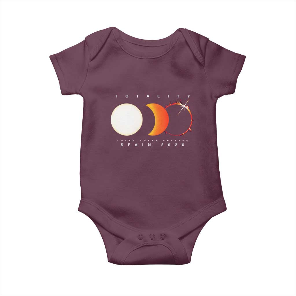 Spain Total Solar Eclipse 2026 Totality Baby Onesie Espana Travel Souvenir Astronomy Geek Gift
