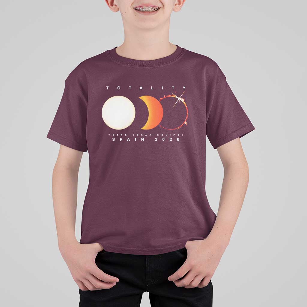Spain Total Solar Eclipse 2026 Totality T Shirt For Kid Espana Travel Souvenir Astronomy Geek Gift