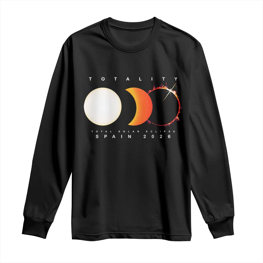 Spain Total Solar Eclipse 2026 Totality Long Sleeve Shirt Espana Travel Souvenir Astronomy Geek Gift