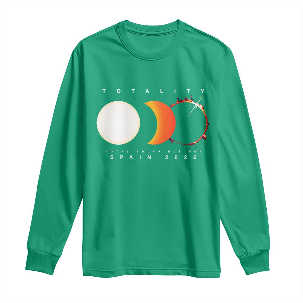 Spain Total Solar Eclipse 2026 Totality Long Sleeve Shirt Espana Travel Souvenir Astronomy Geek Gift