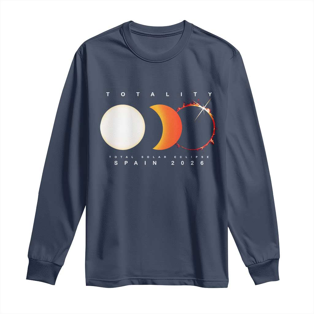 Spain Total Solar Eclipse 2026 Totality Long Sleeve Shirt Espana Travel Souvenir Astronomy Geek Gift