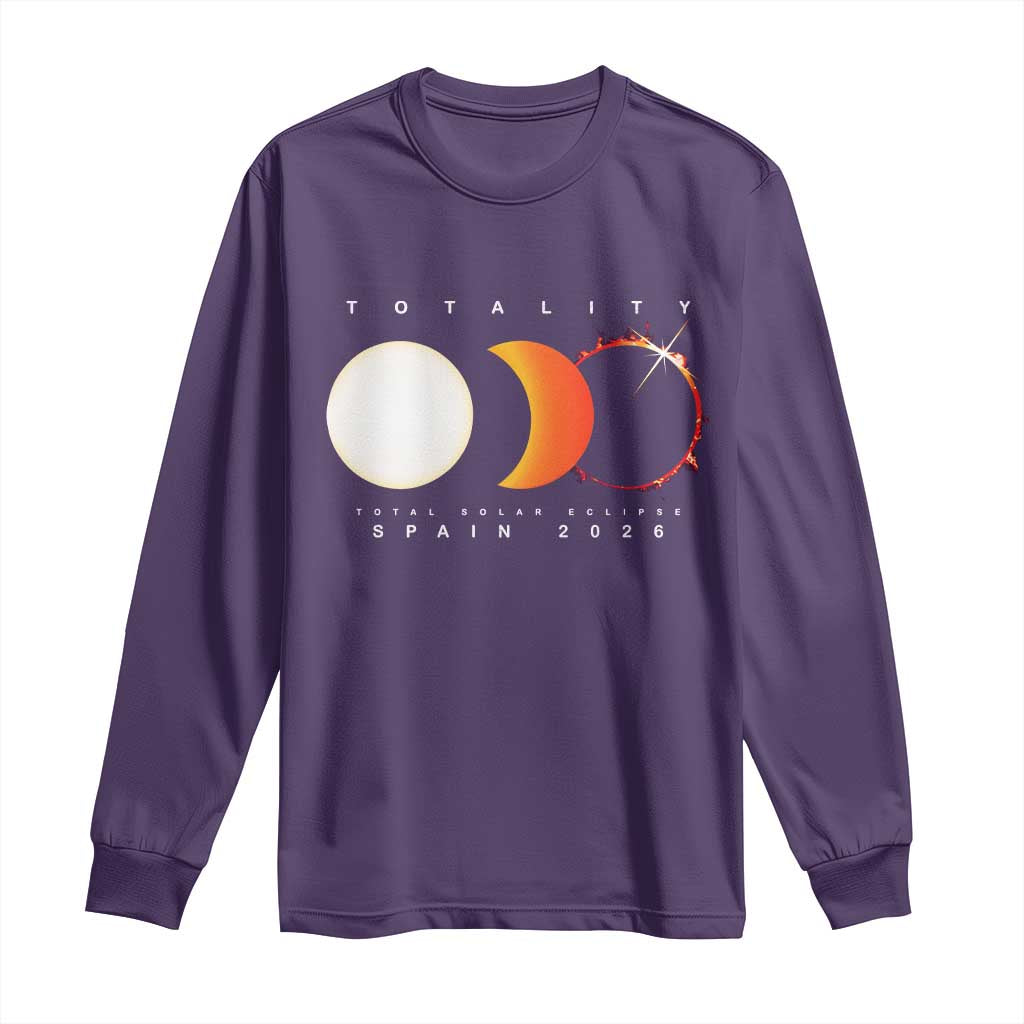 Spain Total Solar Eclipse 2026 Totality Long Sleeve Shirt Espana Travel Souvenir Astronomy Geek Gift