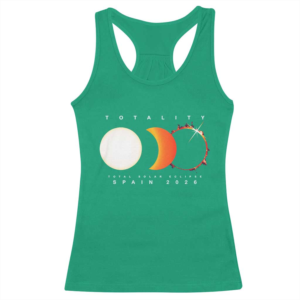 Spain Total Solar Eclipse 2026 Totality Racerback Tank Top Espana Travel Souvenir Astronomy Geek Gift
