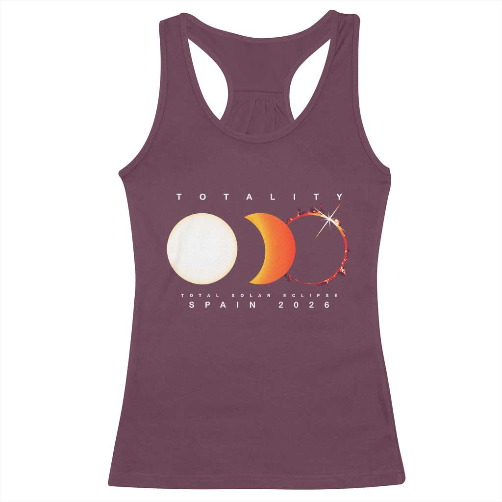 Spain Total Solar Eclipse 2026 Totality Racerback Tank Top Espana Travel Souvenir Astronomy Geek Gift