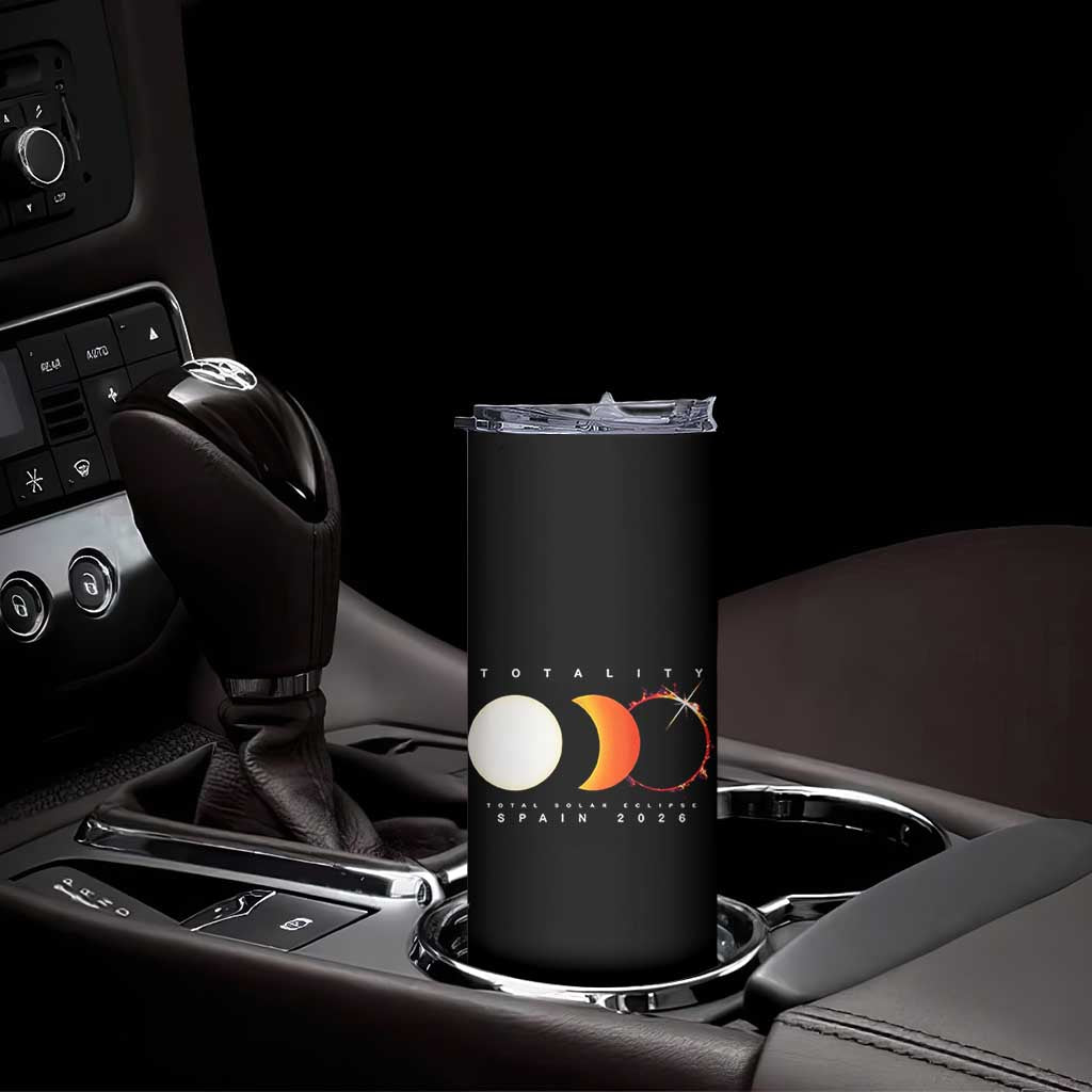 Spain Total Solar Eclipse 2026 Totality Skinny Tumbler Espana Travel Souvenir Astronomy Geek Gift