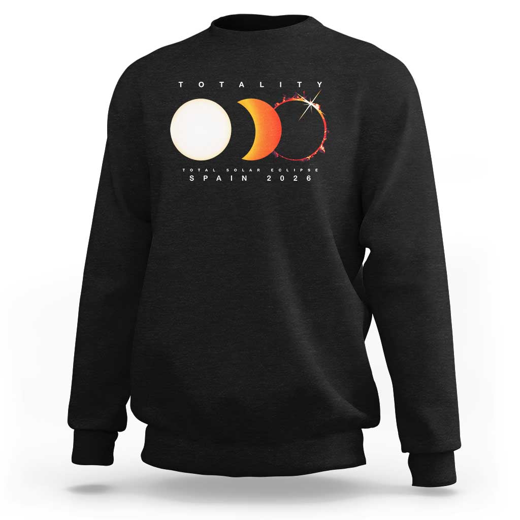 Spain Total Solar Eclipse 2026 Totality Sweatshirt Espana Travel Souvenir Astronomy Geek Gift