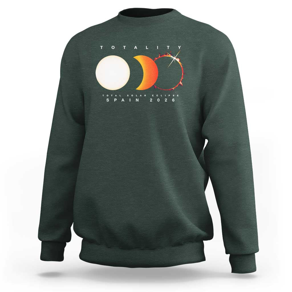 Spain Total Solar Eclipse 2026 Totality Sweatshirt Espana Travel Souvenir Astronomy Geek Gift